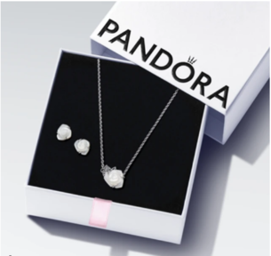 Pandora 官方直營 白玫瑰綻放耳環項鏈套組-Pandora 官方直營 白玫瑰綻放耳環項鏈套組